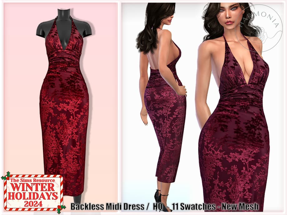 Платье Backless Midi Dress